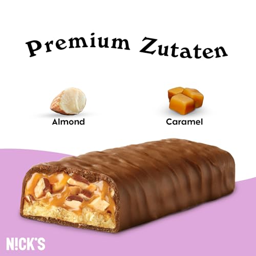 Nicks proteinstangblanding, keto proteinbarer lavkarbo snacks uten tilsatt sukker, glutenfri | 15g protein med kollagen (9 proteinstenger x 50g)