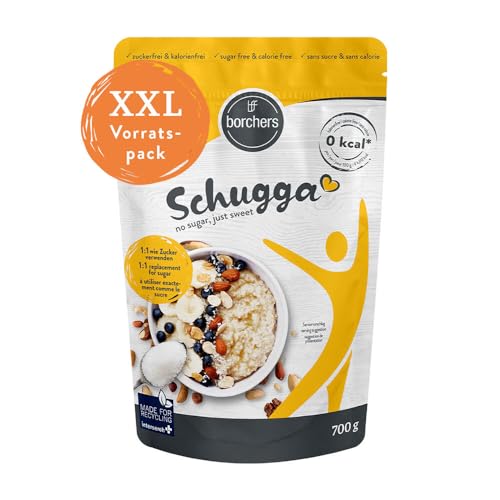 borchers Schugga 700 g | Fara zahar, doar dulce | geanta XXL | Eritritol cu îndulcitor cristalin de sucraloză | Alternativa zahărului | Îndulcitor | Fără calorii | 0,7 kg