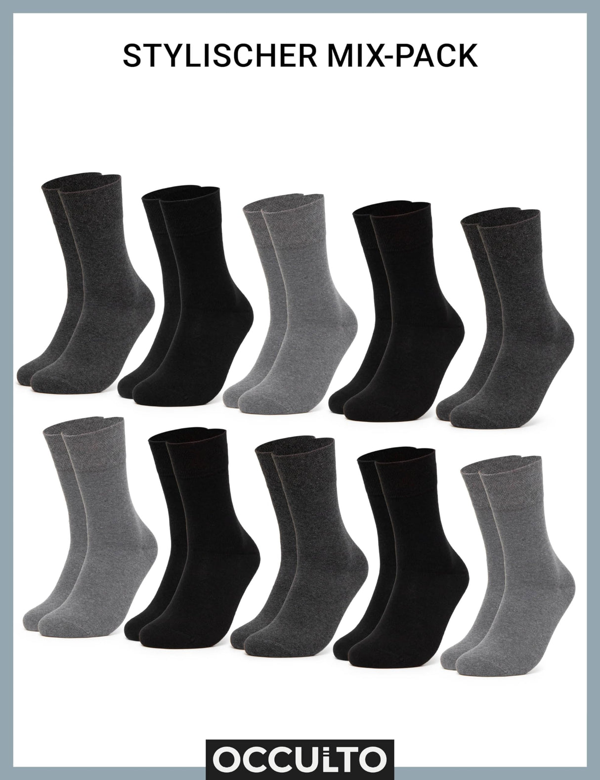 Pack de calcetines diabéticos de las mujeres Occulto de 10 (Modelo: Julia)