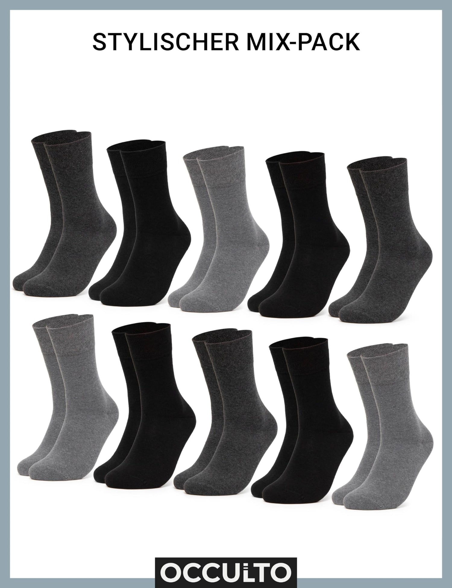 Pack de calcetines diabéticos de las mujeres Occulto de 10 (Modelo: Julia)
