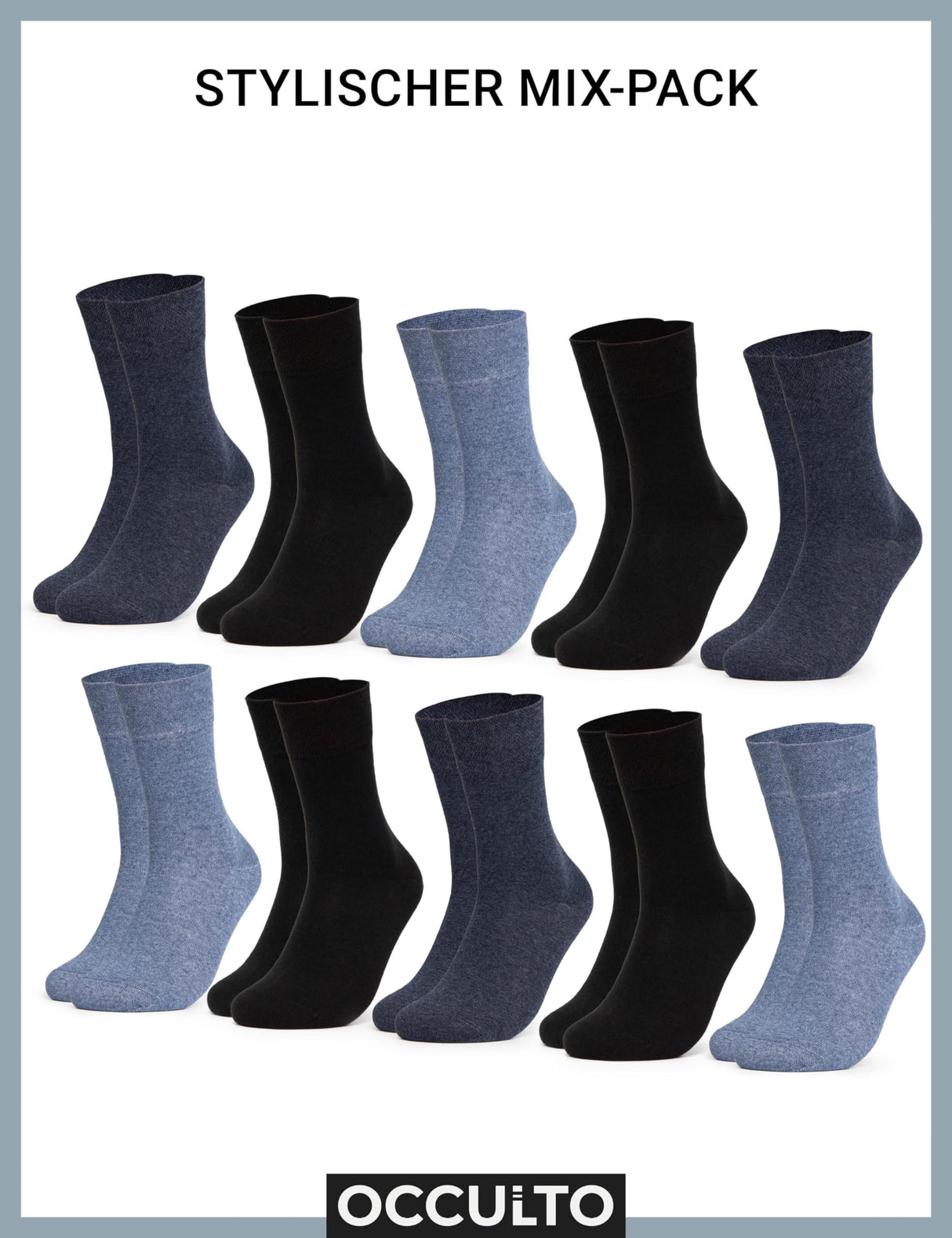 Pack de calcetines diabéticos de las mujeres Occulto de 10 (Modelo: Julia)
