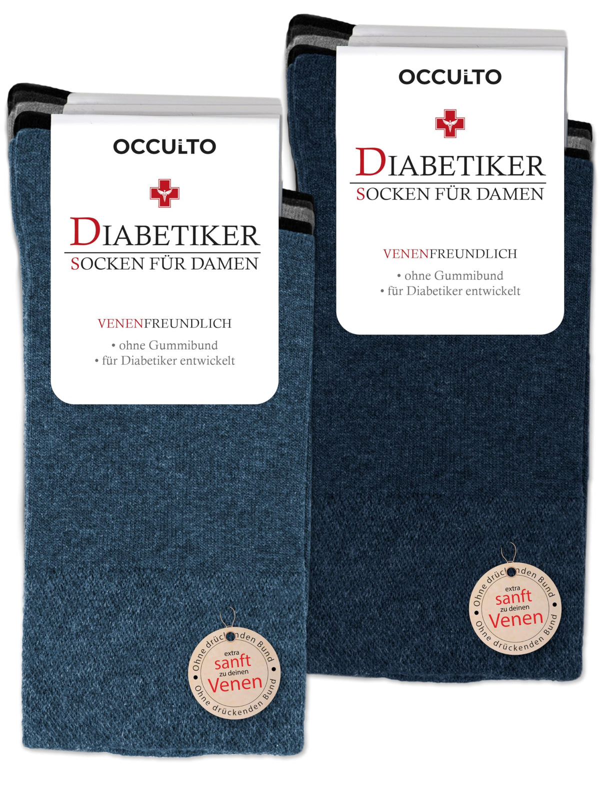 Pack de calcetines diabéticos de las mujeres Occulto de 10 (Modelo: Julia)