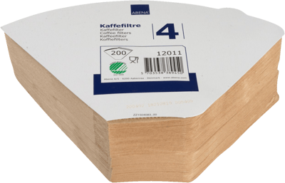 Kaffefilter 1x4 Ubleget 200 stk