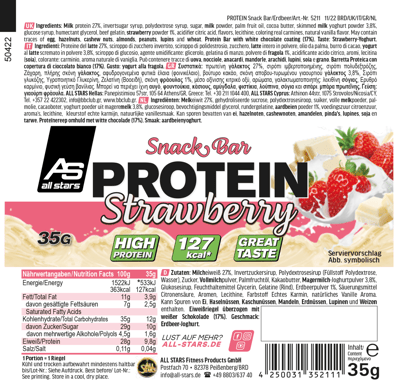 All Stars Protein Snack Bar Jordbær 35g