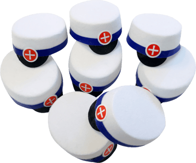 Studenterhuer 8 stk Blå