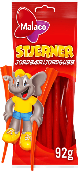 Malaco jordbærstjerner 92 g
