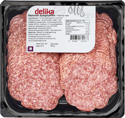 Hammespegepølse i Skiver 500g