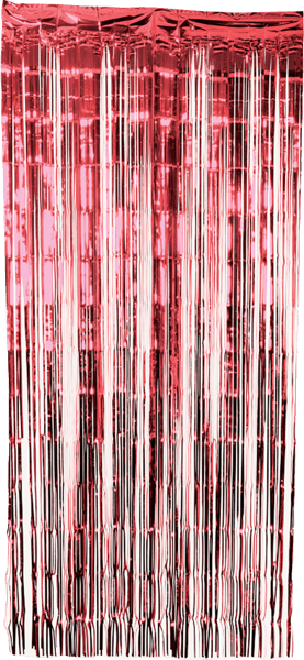 Lametta Gardin 90x250 cm rød