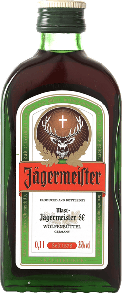 Jägermeister lommelærke 35% 01 l