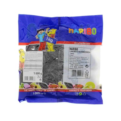 Haribo lakridssnegle 1 kg i poză