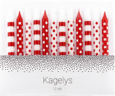 Kagelys 12 stk m holder flag