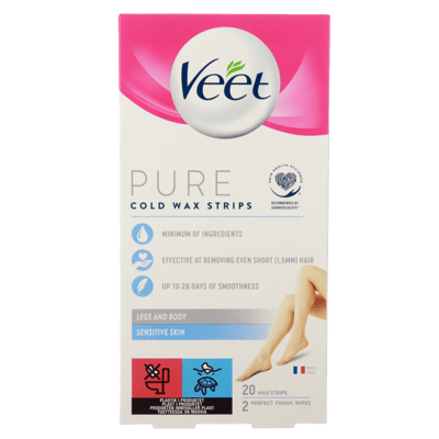 Veet pura fría fría tiras sensibles ben & krop 22 stk