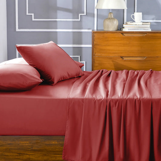 Deluxe 100% di lino di cotone set rosso