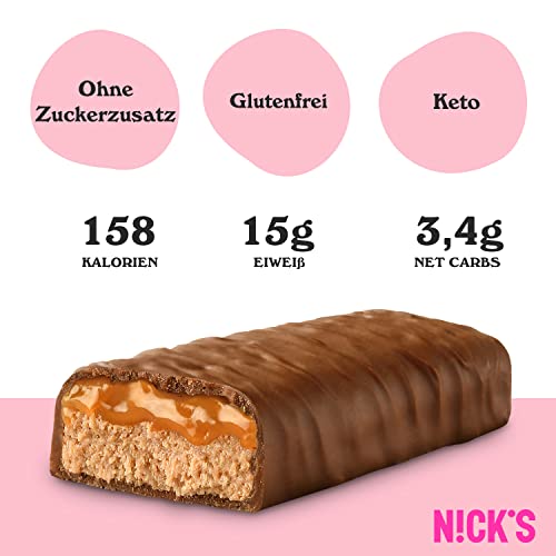 Nicks protein bar mix, keto protein bars låga kolhydrat snacks utan tillsatt socker, glutenfri | 15g protein med kollagen (9 proteinstänger x 50 g)