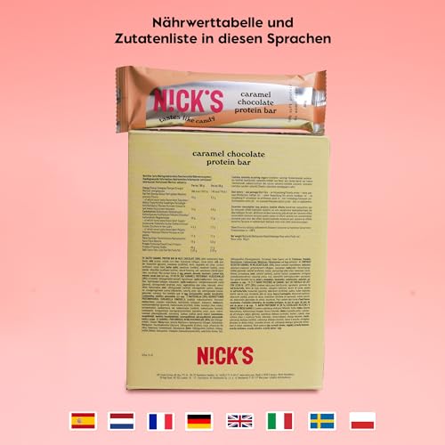 Nicks protein bar mix, keto protein bars låga kolhydrat snacks utan tillsatt socker, glutenfri | 15g protein med kollagen (9 proteinstänger x 50 g)