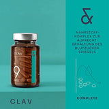 CLAV® N°9 SUGAR FIX - Kanelkapsler med 400mg kanelekstrakt, 40μg krom og 10mg sink per daglig dose pluss betaglukan, jambultre og bitter melon - blodsukkerbalanse - 60 kapsler - vegansk