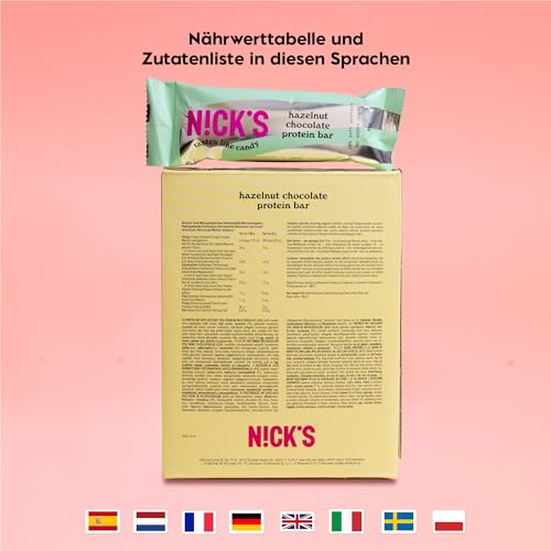 Nicks protein bar mix, keto protein bars låga kolhydrat snacks utan tillsatt socker, glutenfri | 15g protein med kollagen (9 proteinstänger x 50 g)