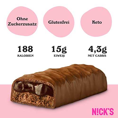 Nicks protein bar mix, keto protein bars låga kolhydrat snacks utan tillsatt socker, glutenfri | 15g protein med kollagen (9 proteinstänger x 50 g)