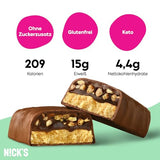 Nicks protein bar mix, keto protein bars låga kolhydrat snacks utan tillsatt socker, glutenfri | 15g protein med kollagen (9 proteinstänger x 50 g)