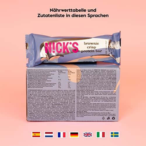 Nicks protein bar mix, keto protein bars låga kolhydrat snacks utan tillsatt socker, glutenfri | 15g protein med kollagen (9 proteinstänger x 50 g)