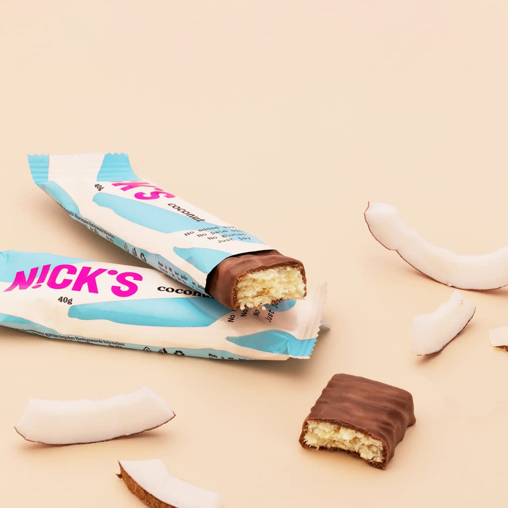 Nicks Schokoladen -Keto -Bar Favoriten mit Schokoladenstangen ohne zugesetzten Zucker, glutenfreie, niedrige Kohlenhydrat -Süßigkeiten (12 Snacks Riegel)