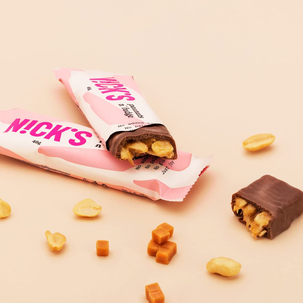 Nicks Schokoladen -Keto -Bar Favoriten mit Schokoladenstangen ohne zugesetzten Zucker, glutenfreie, niedrige Kohlenhydrat -Süßigkeiten (12 Snacks Riegel)