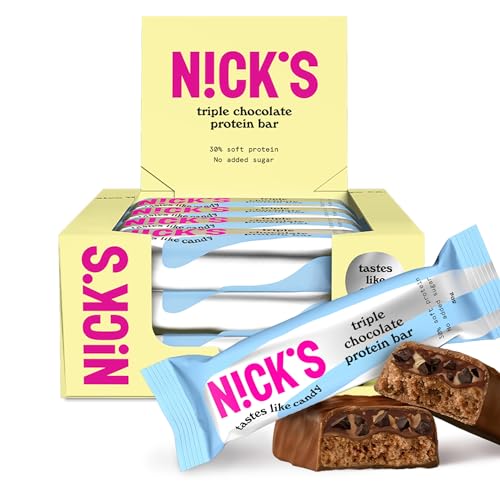 Nicks protein bar mix, keto protein bars låga kolhydrat snacks utan tillsatt socker, glutenfri | 15g protein med kollagen (9 proteinstänger x 50 g)