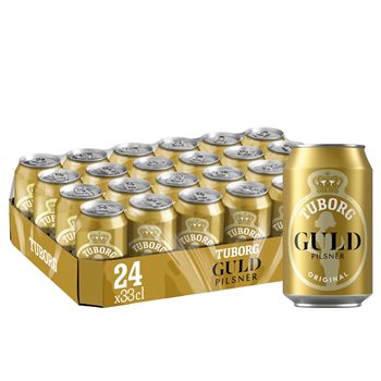 Tuborg Guld - Sterk pils 5,6% øl, 24x33cl. kan