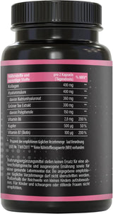 BRNR LADY BRNR - BeautyFit stofskifteformel med vitamin B6, bindevæv med kobber, kollagen, højdosis hyaluronsyre, biotin, 120 kapsler