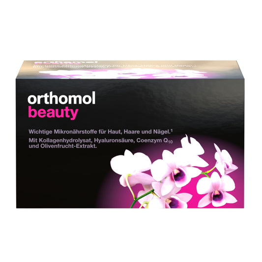 Orthomol Beauty for Women - Per pelle, capelli e unghie - con coenzima Q10, biotina e zinco - pacchetto di ricarica con bottiglia da bere, 30 porzioni giornaliere