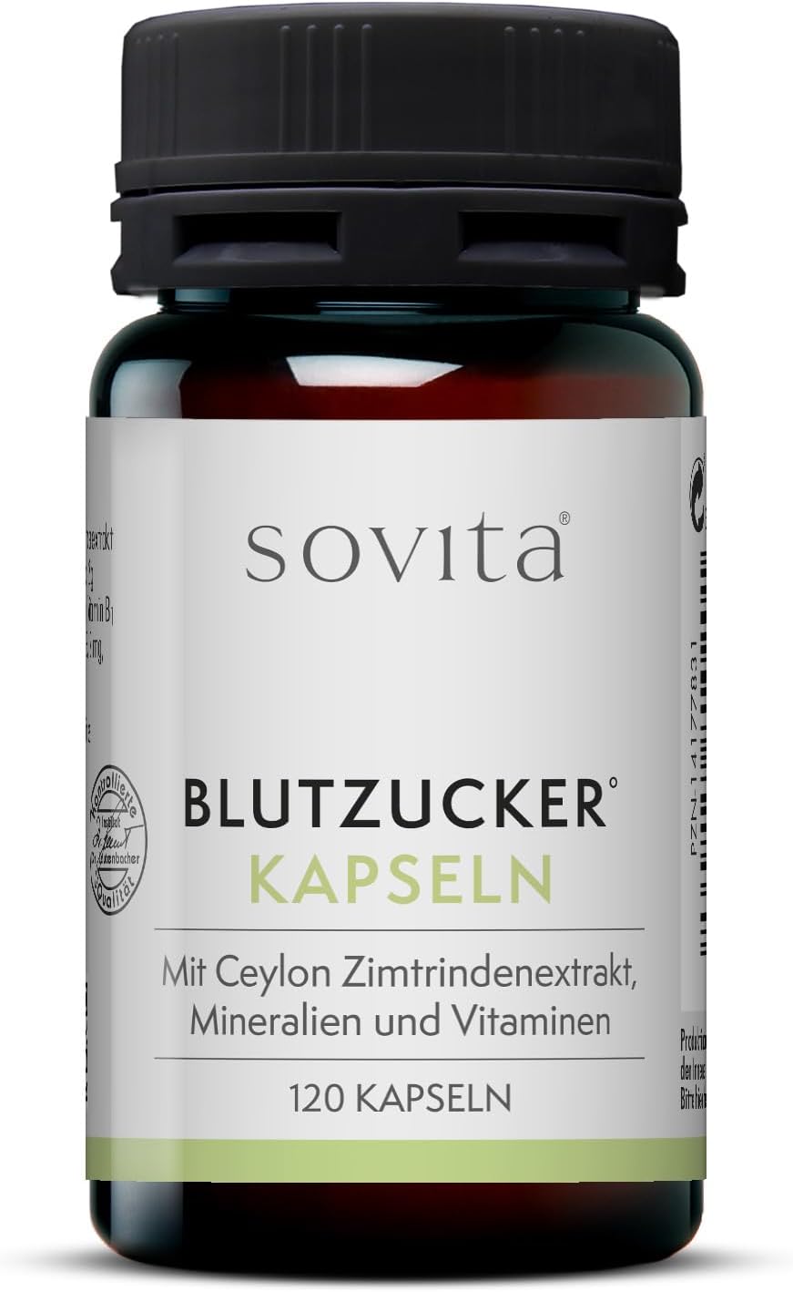 Sovita blodsockerkapslar | Med Cinnamon Bark -extrakt | Kosttillägg | 120 kapslar