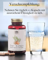 Kräuterhandel Sankt Anton - 180 Cápsulas de canela - 400 mg Extracto de canela dosis diaria - Dosis alta - Cromo - Zinc - Alemania Premio Calidad