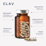 CLAV® N°9 SUGAR FIX – Zimtkapseln mit 400 mg Zimtextrakt, 40 μg Chrom & 10 mg Zink pro Tagesdosis plus Beta-Glucan, Jambulbaum und Bittermelone – Blutzuckerausgleich – 60 Kapseln – vegan