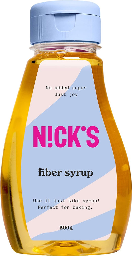 Sirop de fibre Nicks, îndulcitor keto natural cu fibră ridicată, fără zahăr adăugat, fără gluten, înlocuitor cu zahăr vegan cu carbohidrați (300g)