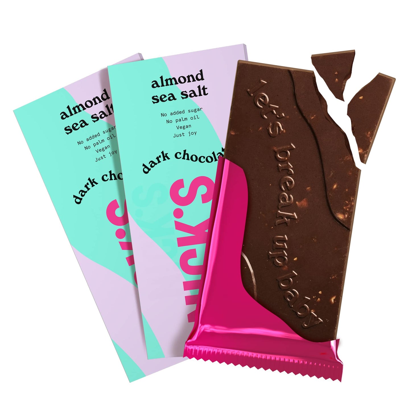 Nicks chokoladebarer blandes uden tilsat sukker, glutenfri, lav kulhydrat, ingen palmeolie, keto-chokolade (3x75g)