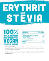 Erythritol + stevia naturlig sukker erstatning uden kalorier 1: 1 sødme sammenlignet med sukker, ingen smag af sit eget, sunde alternativ til madlavning, bagning, sødning (1 kg doypack)