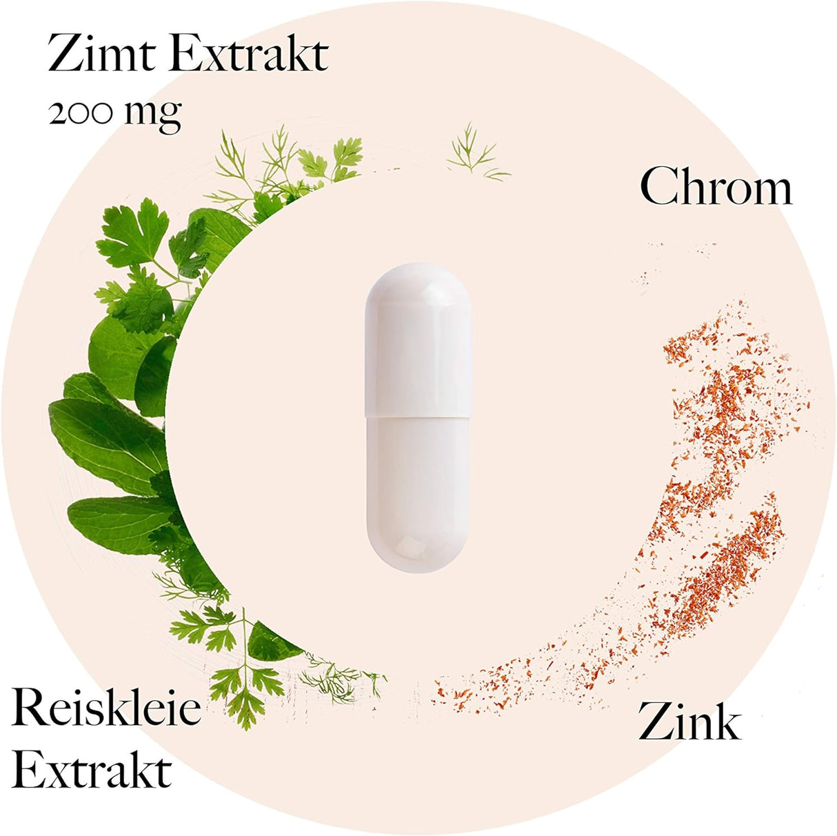 Kräuterhandel Sankt Anton - 180 Cápsulas de canela - 400 mg Extracto de canela dosis diaria - Dosis alta - Cromo - Zinc - Alemania Premio Calidad