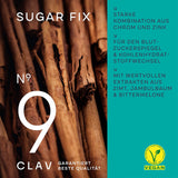 CLAV® N°9 SUGAR FIX - Cápsulas de canela con 400 mg de extracto de canela, 40 μg de cromo y 10 mg de zinc por dosis diaria más beta glucano, árbol de jambul y melón amargo - equilibrio de azúcar en sangre - 60 cápsulas - vegano