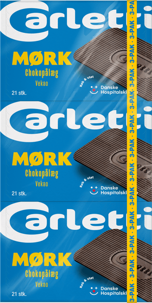 Carletti Vekao 3-Pak Chokopålæg Mørk 2205g