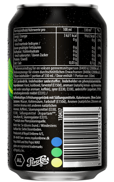 Pepsi Max Lime 24x033l