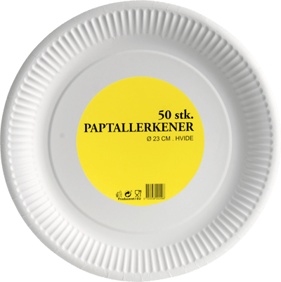 Engangspaptallerken Ø 23 cm 50 stk
