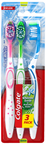 Colgate Tandbørste Max white Medium 3-pak