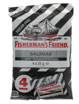 Fisherman's Friend Salmiak Black Stripe 4-pak 100 g