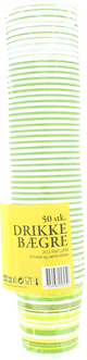 Drikkebægre 20 cl stribet kiwi 50 stk