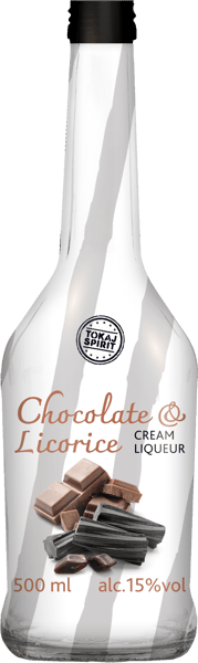 Choklad och lakrits smaksatt krämlikör 15% 05L
