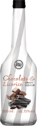 Choklad och lakrits smaksatt krämlikör 15% 05L