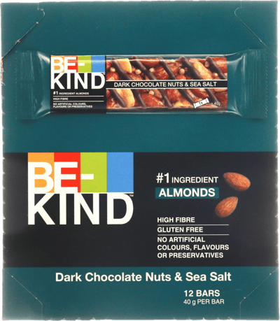 Be-Kind ™ Dark Chocolate Nuts & Sea Salt 40g