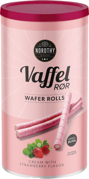 Nordthy Vaffelrør Jordbær 250g