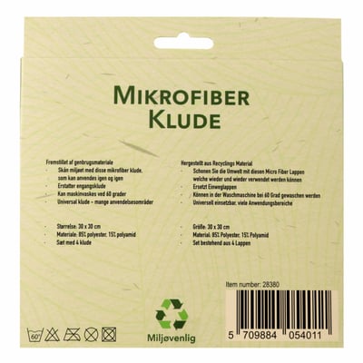 Mikrofiber Rengørsklude 4-Pak