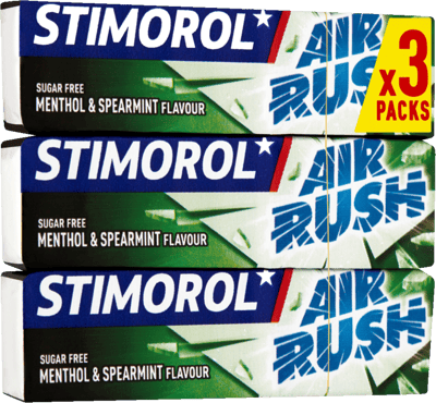 Stimorol air rush menthol spearmint 3-pak 42 g